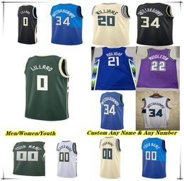 Printed Damian Lillard Basketball Jersey Giannis Antetokounmpo Brook Lopez Ray Allen Khris Middleton Bobby Portis Pat Connaughton Jae Crowder BUCK City Edition