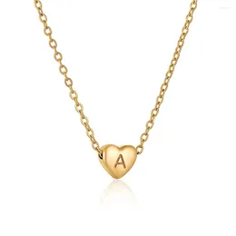 Pendant Necklaces Alphabet Small Love Initial A-Z 26 English Letter Necklace Stainless Steel Plated 18k Gold Color Clavicle Chain Jewelry
