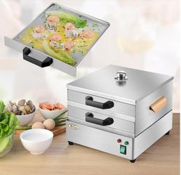 ElectroThermal 2 Tiers 304 Stainless Steel Rice Noodle Roll Steamed Bun Steam Machine Vermicelli Roll Steaming Furnace Steamer Ho3197973