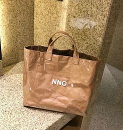 Evening Bags Kraft Paper Shopping Bag Large Big Summer Beach Bag PVC Clear Double Transparent Bag Waterproof Causal Bag Khaki Brown 231108