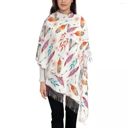 Scarves Colorful Boho Feather Pattern Shawl Wraps For Women Warm Large Long Scarf Bohemian Pashmina Tassel