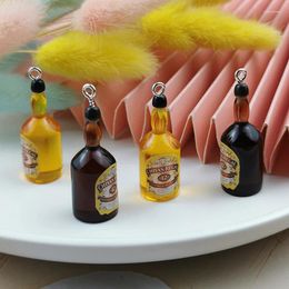 Charms 10pcs Imported Wine Resin Pendant For DIY Earring Keychain Bag Bracelet Jewellery Making