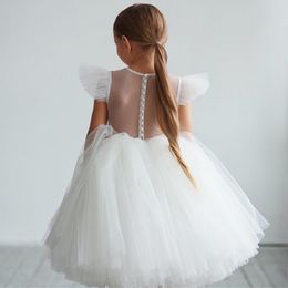 Girl's Dresses Teenage Girls Dress Children's Clothing Party Elegant Princess Long Tulle Baby Girls Kids Lace Wedding Ceremony Dresses 230408