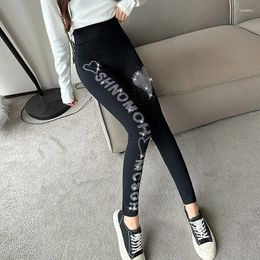 Women's Leggings Summer Sequin Shiny High Waist Black Women Tight Pants Sexy Trousers