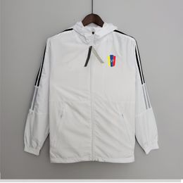 22-23 Venezuela Men's jacket leisure sport Windbreaker Jerseys full zipper Hooded Windbreakers Mens Fashion coat Logo custom