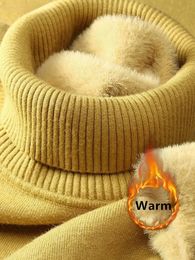 Womens Sweaters Sweater For Women Winter Thicken Turtleneck Slim Knit Pullover Warm Plush Velvet Lined Knitwear Jumper Tops Casual Poleras 231109