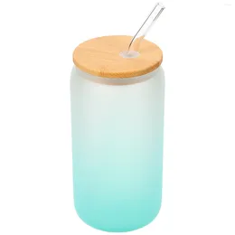 Wine Glasses 480ml Glass Cup With Lid And Straw Bubble Tea Juice Coffee Milk Mocha Cups Breakfast Mug Drinkware