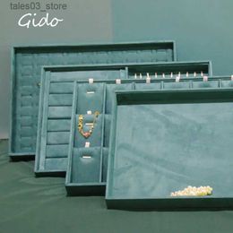 Jewelry Boxes Dark Green Jewelry Holder Bracelet Necklace Ring Jade Earrings Jewelry Display Tray Jewelry Storage Rack Q231109