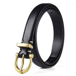 Belts Womens For Jeans 1.1" Width Ladies Dresses Full Grain Leather Gold Buckle