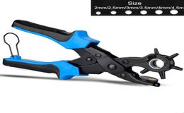 6 Kinds of Circular Hole Drilling Clamp Plier Leather Hole Punch Hand Pliers Belt Holes Crimping Tool6398206