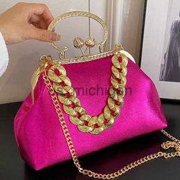 Evening Bags 2023 Luxury Women's Silver Green Chain Shoulder Bags Gold PU Leather Shell Clip Designer Handbag And Purse Party Wedding Clutch J231109