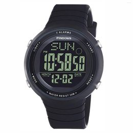 Wristwatches PINDOWS Fashion Outdoor Sport Watch Men Multifunction Watches Alarm Clock Chrono Waterproof Countdown Digital Reloj Hombre