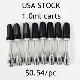 USA STOCK 510 Cartridge Black White 1.0ml Vape Cartridges 2.0mm Thick Oil Carts Empty Ceramic Atomizer 1000pcs/case Customise Available