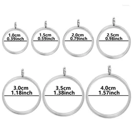 Pendant Necklaces 10Pcs/Lot 10-40mm Clear Round Memory Medaillon Mix Colour Stainless Steel Coin Holder Locket Colgantes Jewellery Making