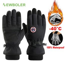 Cycling Gloves BOLER Waterproof Winter Cycling Gloves Bicycle Warm Touchscreen Full Finger Bike Gloves Waterproof Outdoor Skiing Motorcycle 231109