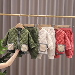 Clothing Sets Autumn Winter Baby Snowsuit Cotton jacket Cotton trousers Baby Boy Down Warm clothing Toddler Boy's Clothes Set Kids Suit 231109