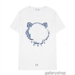 2023 New t Shirt Top Quality Men Women Tshirts Womens Summer Street Apparel Short Sleeve Tiger Head Embroidery Letter Print Loose Fit Trend Kenzos S-xlwplu