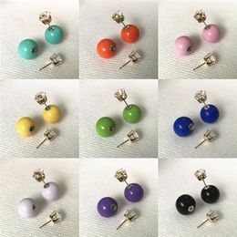 Stud Earrings Sales 11colors Fashion Simulated Pearl Candy Piercing Wedding 2sizes Brincos Perle