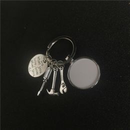 sublimation blank dad tool keychains for Father's Day key ring heat transfer printing blank diy materials factory price