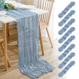 Table Runner 10/1 Wedding Table Runner Linen Cotton Table Cloth Sage Green Gauze Table Runner Cheese Cake Table Cover for Dinner Decoration 230408