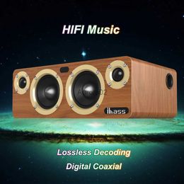 Computer Speakers IBASS SOLO HI-FI Bluetooth speaker computer TV Coaxial Audio Subwoofer Wooden Non Destructive Loudspeaker Outdoor household YQ231103