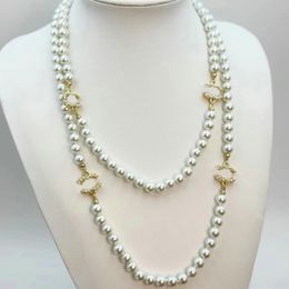 Yeni moda inci kolyeler tasarımcı mücevher markası c mektup gereç zinciri moda kadınlar düğün aşk hediyeleri tarzı kolye altın
