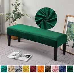 Chair Covers 1pc Velvet Bench Cover Super Soft Elastic Piano Stool Seat Footrest Bed Slipcover Home Bedroom Soild Color