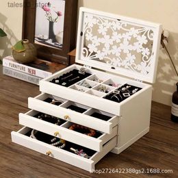 Jewelry Boxes Necklace Jewelry Organizer Box Bracelet Wood Jewelry Case Ring Earring Drawer Display Trinkets Plastic Storage Separators Boxes Q231109