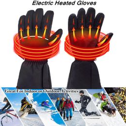 Sports Gloves 1 Pair Winter Electric Heated With Batteries Waterproof Windproof Cycling Warm Heating Touch Screen