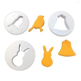 Baking Moulds 2Pcs DIY Happy Easter Bird Biscuit Mold Kitchen Cookie Cutter Pastry 3D Chocolates Fondant Cake Decorating Tools