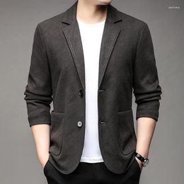 Men's Suits 2023 Winter Thick Casual Woolen Coat Middle-Aged Simple Two-Button Suit