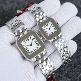 Classic quartz movement watches tank plated silver watchband reloj square dial diamond watch for women full stainless steel wristwatches christmas gift SB002 C4