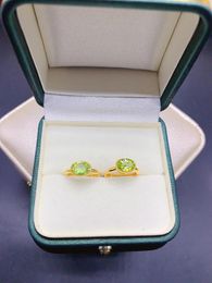 Backs Earrings Natural Peridot Ear Buckle 925 Silver Certified 5x7mm Green Gemstone Pretty Girl Gift