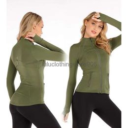 Yoga jacket ullu lemon Fitness Women Yoga Outfit Sports Jacket Stand-up Collar Half Zipper Long Sleeve Tight Yogas Shirt Gym Thumb Athtic Coat Gym Clothing u-01