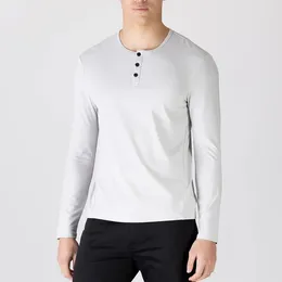 Men's T Shirts Long Sleeve T-Shirt Spring And Autumn Solid Colour Slim Fashion Simple Large Size