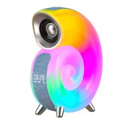 RGB-Uhr Tischlampe, Bluetooth-Lautsprecher, drahtloser Musiklautsprecher, farbenfrohe LED-Nachtlicht, eingebaute wiederaufladbare Batterie, Schlafzimmer/Wohnzimmer/Stimmungsbeleuchtung