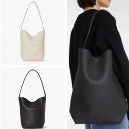 The Row Designer bucket bags Bucket Bag Women's Cowhide Litchi Pattern Leather Large Capacity One Shoulder Casual Bag One Shoulder Handheld