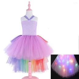 Theme Costume Light LED Kids Girls Dress Cosplay Prom Children Princess Lace Dresses Hair Hoop Set Halloween Party Tutu 2T-7T