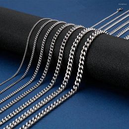 Chains HAOYI 2-7mm Classic Curb Cuba Stainless Steel Necklace Link Men Choker Male Female Accessories Fashion Jewellery Wholesale