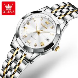 Watch for Womens Automatic Auto Date Watchs Dress Gift 2813 Movement Gold Stainless Steel Sapphire Glass Luminous Couples Style Classic