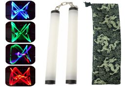Colourful Led Lamp Light Nunchakus Nunchucks Glowing Stick Trainning Practise Performance Martial Arts Kong Fu Kids Toy Gifts Stage5466533