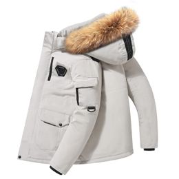 Men's Down Parkas Winter Down Jacket Men 90% White Duck Down Parkas Coat Mid-length Fur Collar Male Thicken Snow Overcoat -30 Degree Keep Warm 231109