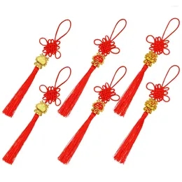 Garden Decorations 6 Pcs Car Decor Year Ornament Chinese Pendant Style Year's Gifts Spring Festival Supplies Years Hanging