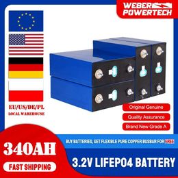 Grade A 8/16/32PCS 3.2V 340Ah LiFePO4 Battery Cell Deep Cycle Lithium Iron Phosphate Batterie for Boat RV Golf Cart Solar System