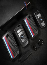 Carbon Fibre Leather Car Key Case Cover for Bmw E90 F30 F34 F10 E70 E71 X1 X3 X4 X5 X6 1 2 3 4 5 6 7 Serie Key Holder Wallet Bag7532162