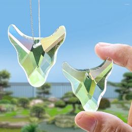 Garden Decorations 2pc 35mm Clear Lighting Glass Faceted Crystal Bull Ox Horn Shape Single Hole Pendant Suncatcher Chandelier Hang Decor