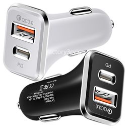 38W PD20W Type c USB C Car charger Fast Quick Charging Dual Ports PD Car Chargers For IPhone 11 12 13 14 15 Pro max Samsung s10 s20 htc F1