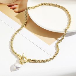 Chokers Gold Color Shiny Necklace for Women Pearl Jewelry Alloy Mermaid Heart Star Pendant N2307 231109