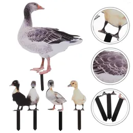 Garden Decorations Out Door Decor Ornament Statue Outdoor Yard Acrylic Accessory Duck Yards Stake Adornment Decoration
