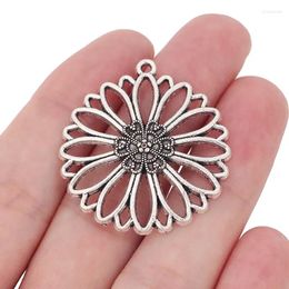 Pendant Necklaces 10 X Tibetan Silver Hollow Filigree Daisy Flower Charms Pendants For DIY Necklace Jewelry Making Findings Accessories